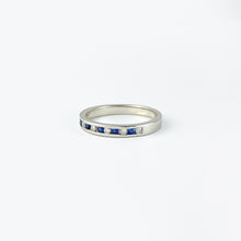 Load image into Gallery viewer, Blue Sapphire and Diamond White Gold Ring
