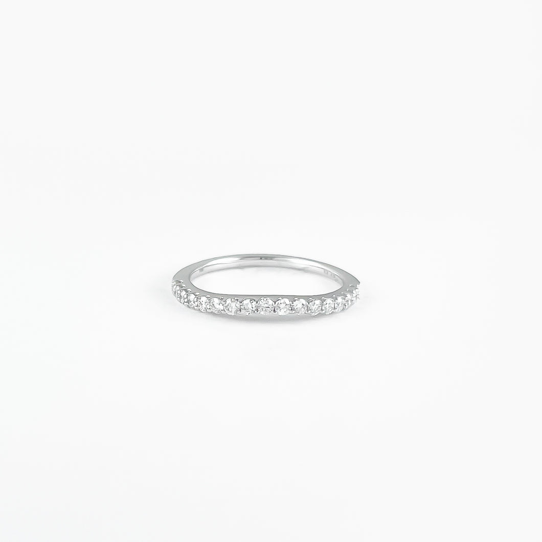 Curved Diamond White Gold Ring