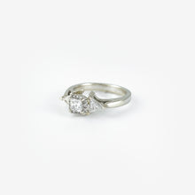 Load image into Gallery viewer, Princess Cut Halo Diamond White Gold Ring
