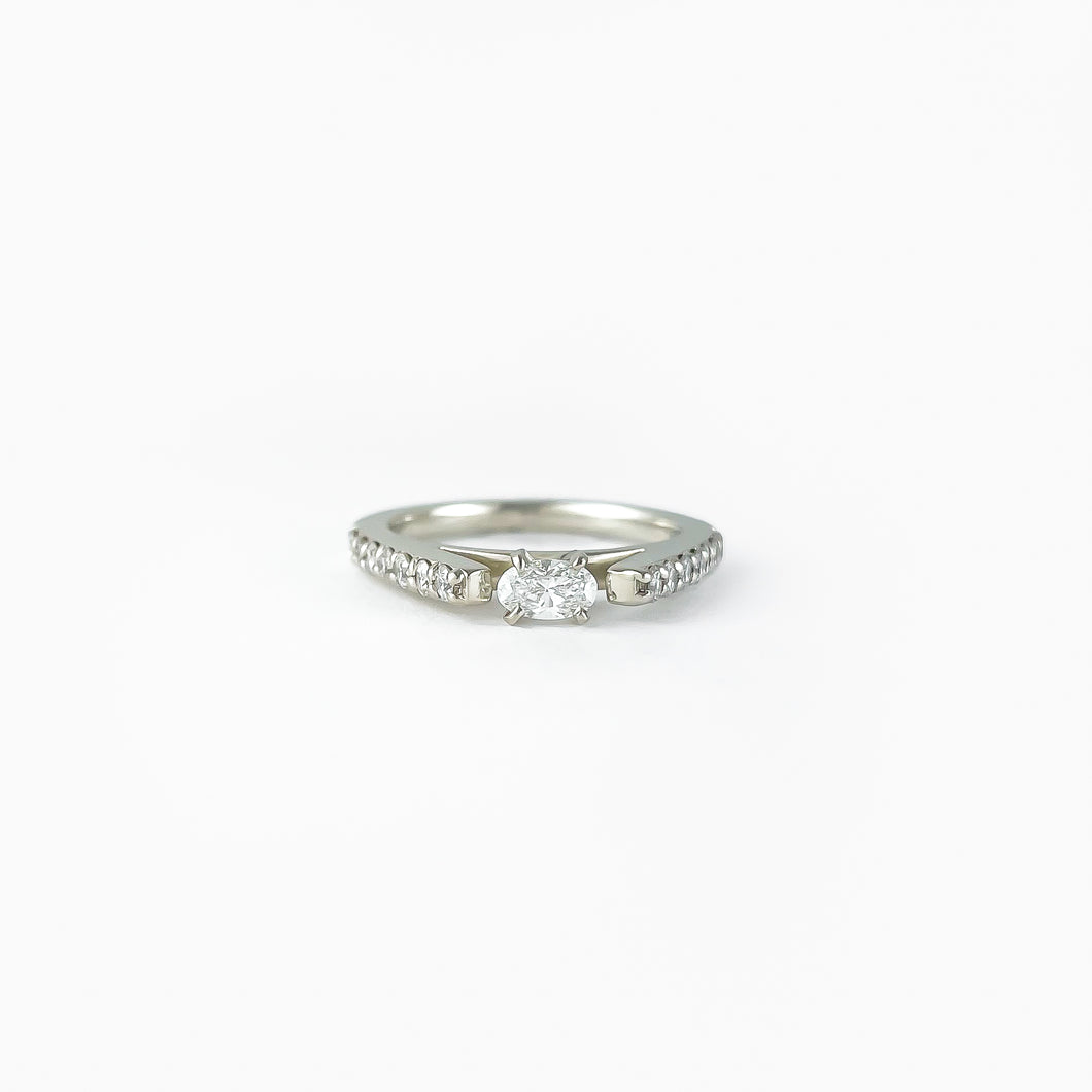 Oval Diamond White Gold Ring