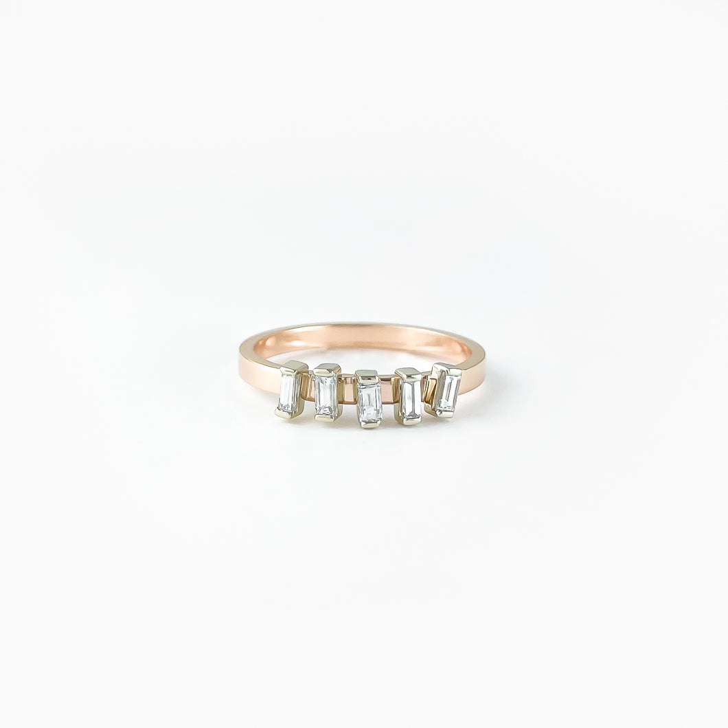 Baguette Diamond Two Tone Gold Ring