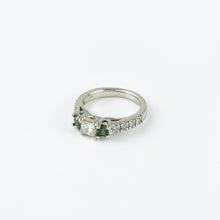 Load image into Gallery viewer, Diamond and Green Sapphire White Gold Ring
