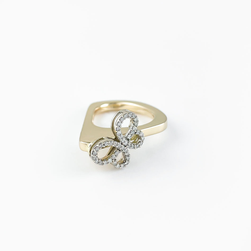 Butterfly Diamond Yellow Gold Ring