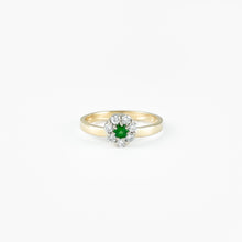 Load image into Gallery viewer, Tsavorite Garnet and Diamonds Two Tone Gold Ring
