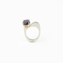 Load image into Gallery viewer, Oval Amethyst Asymmetrical Yellow Gold Ring
