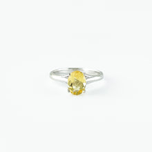 Load image into Gallery viewer, Oval Yellow Garnet White Gold Ring
