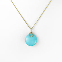 Load image into Gallery viewer, Turquoise and Diamond Yellow Gold Pendant
