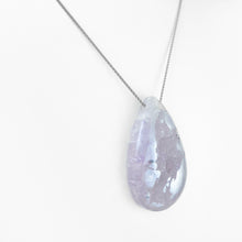 Load image into Gallery viewer, Rose Quartz Drusy White Gold Necklace
