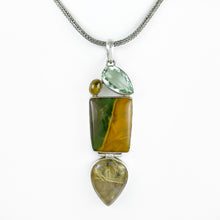 Load image into Gallery viewer, Imperial Jasper Multi Stone Silver Pendant
