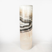Load image into Gallery viewer, Black &amp; White Onyx Cylinder Lamp
