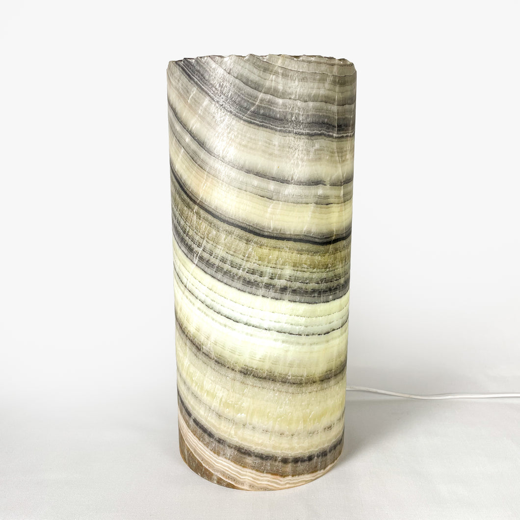 Gray Onyx Cylinder Lamp