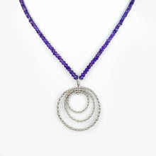 Load image into Gallery viewer, Amethyst Beaded Silver Necklace
