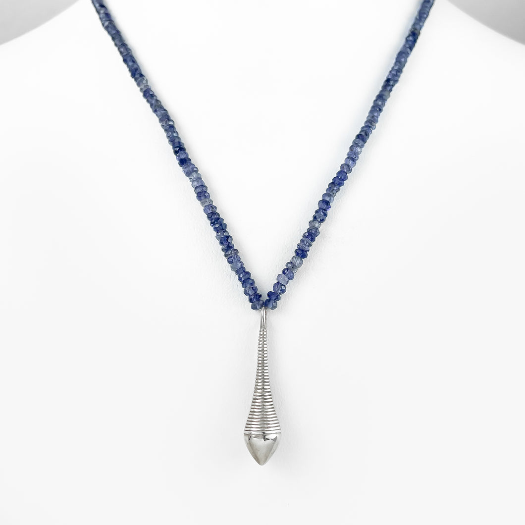 Iolite Sterling Silver Beaded Necklace