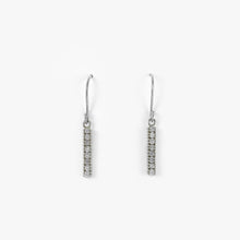 Load image into Gallery viewer, Diamond Bar White Gold Earrings
