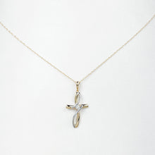 Load image into Gallery viewer, Diamond Cross Two Tone Gold Necklace
