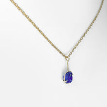 Load image into Gallery viewer, Tanzanite Crystal Gold Pendant
