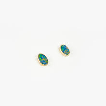 Load image into Gallery viewer, Boulder Opal Doublet Yellow Gold Stud Earrings
