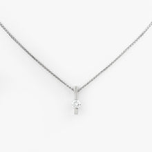 Load image into Gallery viewer, Diamond Vertical Bar White Gold Pendant
