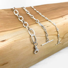 Load image into Gallery viewer, Paperclip Alternating Chain Silver Bracelet
