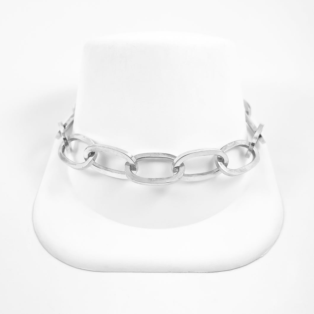 Paperclip Chain Silver Bracelet