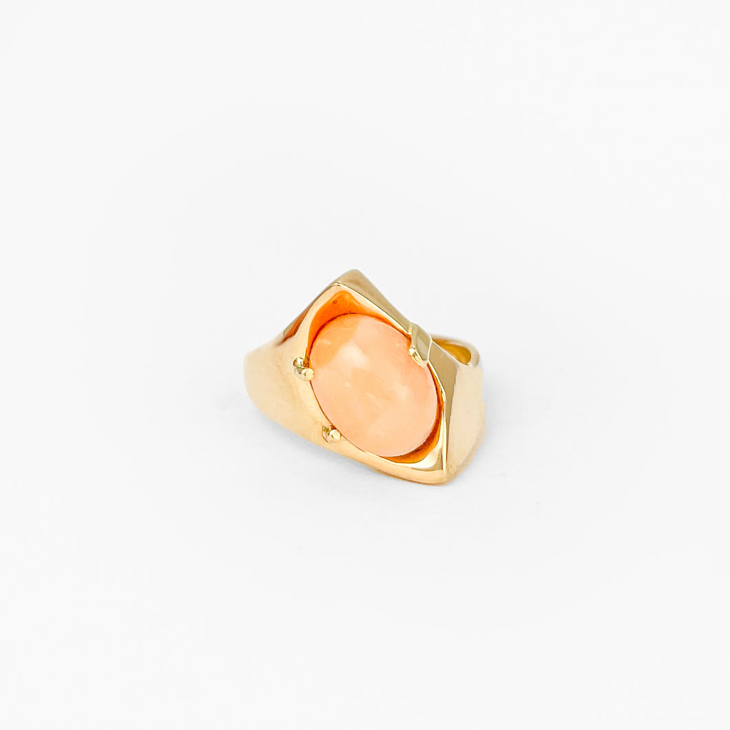 Fire Opal Yellow Gold Ring