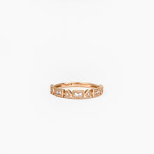 Load image into Gallery viewer, Diamond Rose Gold Band with Milgrain
