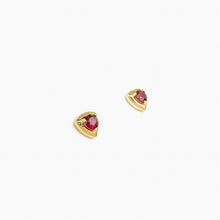 Load image into Gallery viewer, Ant Hill Garnet Yellow Gold Stud Earrings
