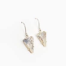 Load image into Gallery viewer, Dendritic Agate White Gold Dangle Earrings
