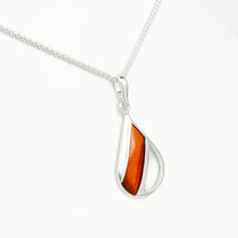 Load image into Gallery viewer, Amber Teardrop Silver Pendant
