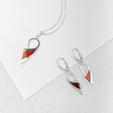 Load image into Gallery viewer, Amber Ribbon Silver Pendant
