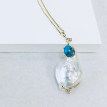 Load image into Gallery viewer, Pearl and Turquoise Yellow Gold Pendant
