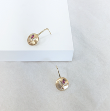 Load image into Gallery viewer, Ruby Yellow Gold Earrings
