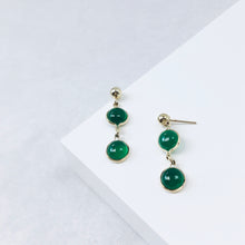 Load image into Gallery viewer, Green Quartz Yellow Gold Dangle Earrings
