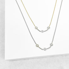 Load image into Gallery viewer, Diamond Dots Two Tone Gold Necklace
