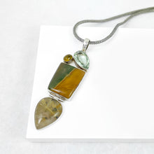 Load image into Gallery viewer, Imperial Jasper Multi Stone Silver Pendant
